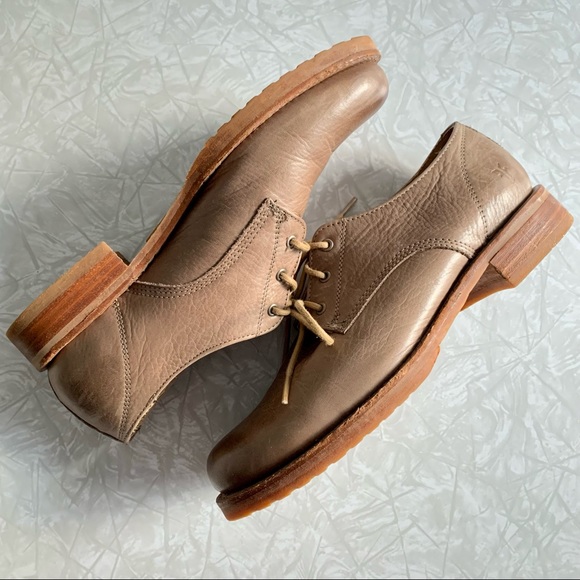 Discontinued/HTF! Frye Veronica Taupe Gray Oxford Shoes 8.5 - Picture 6 of 10